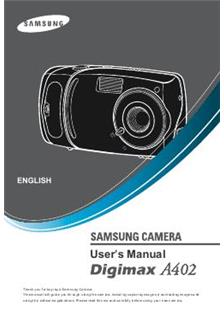 Samsung Digimax A 402 manual. Camera Instructions.